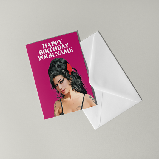 Amy Winehouse Personalised Birthday Card