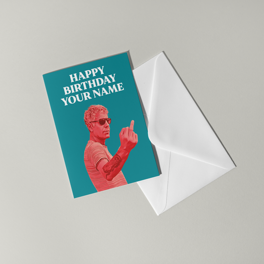 Anthony Bourdain Personalised Birthday Card