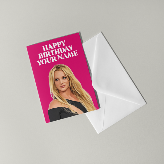 Britney Spears Personalised Birthday Card