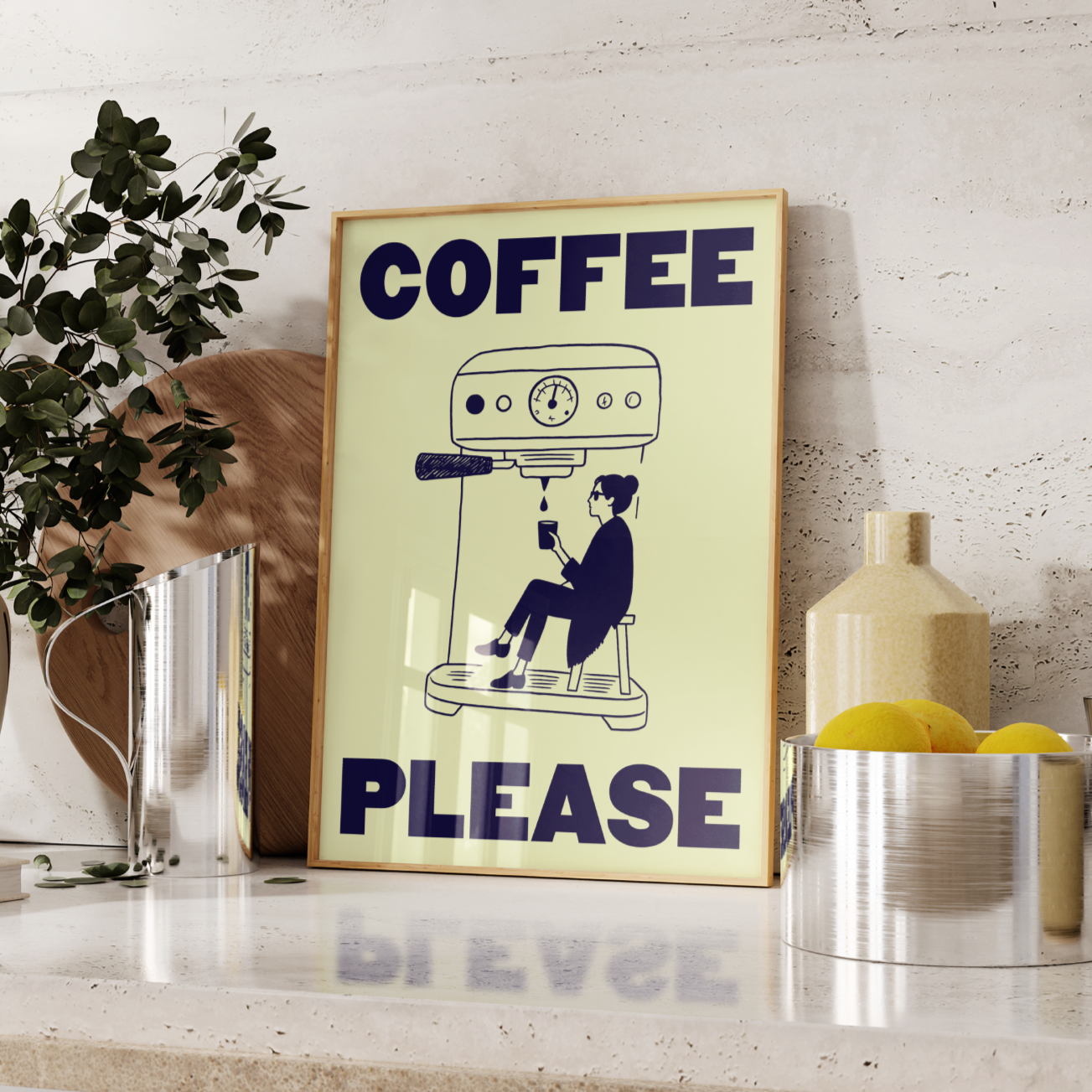 Coffee Please Kitchen Poster