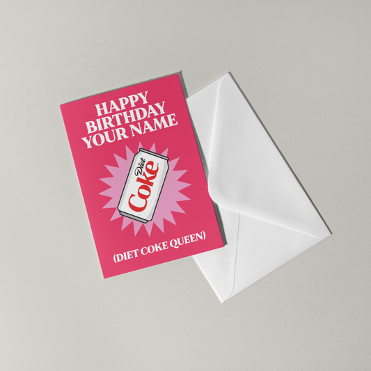 Diet Coke Personalised Birthday Card
