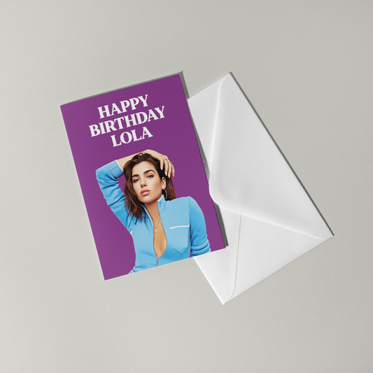 Dua Lipa Personalised Birthday Card