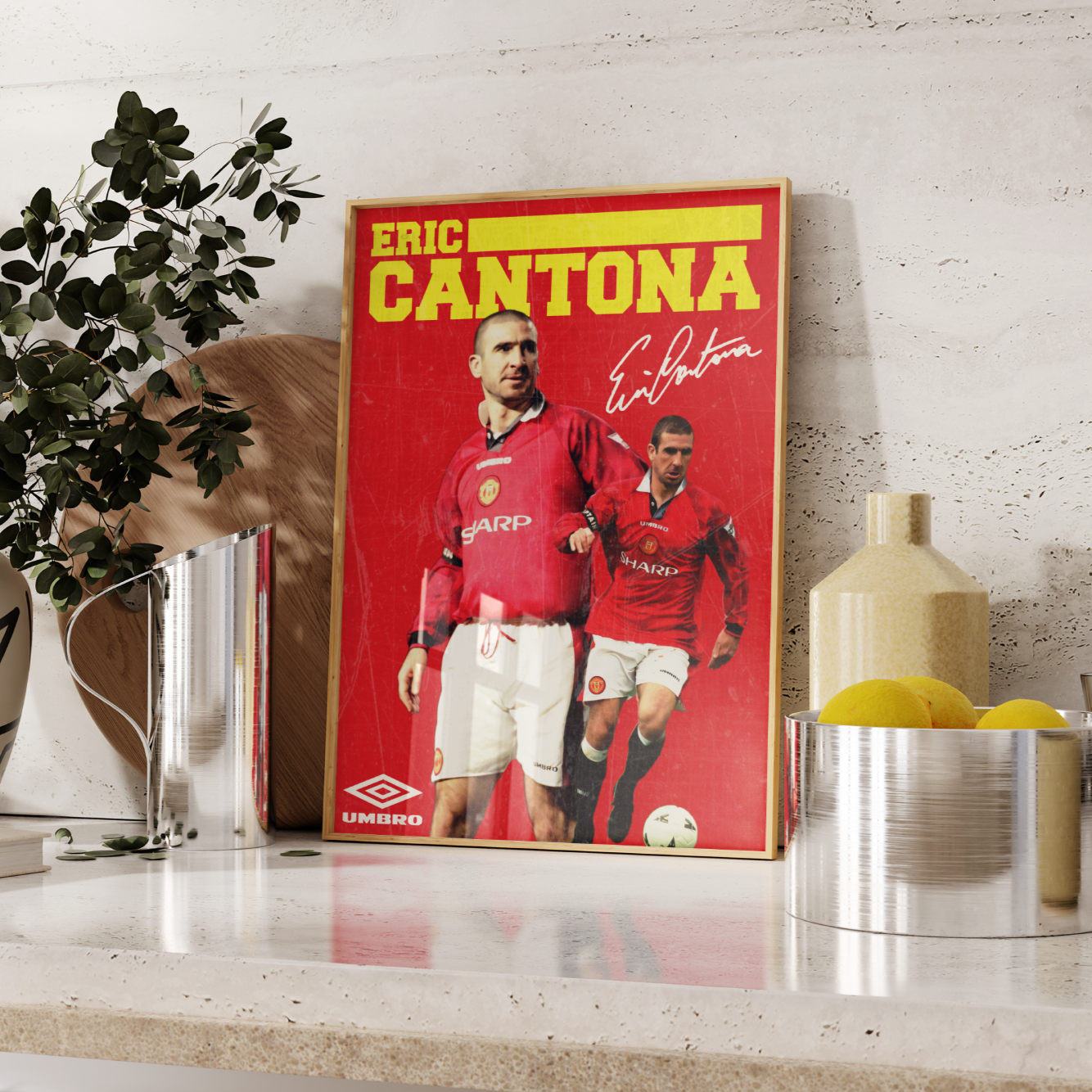 Eric Cantona Retro Poster UK