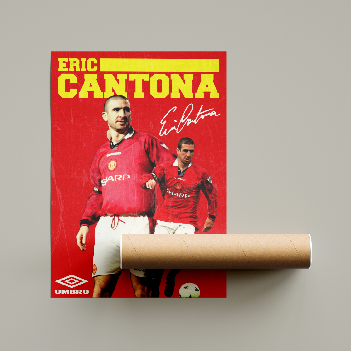 Eric Cantona Retro Poster United Kingdom