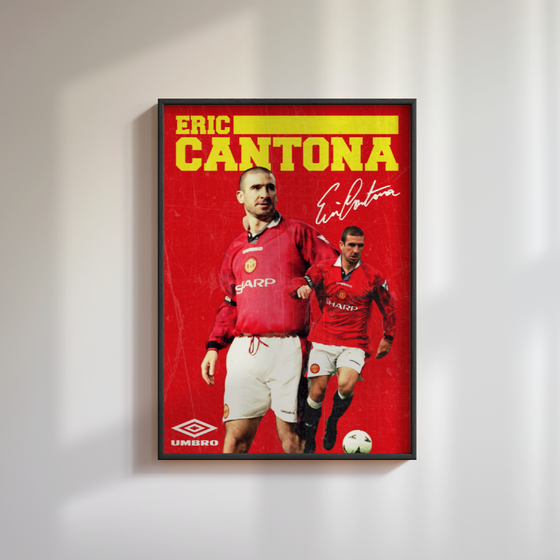 Eric Cantona Retro Poster