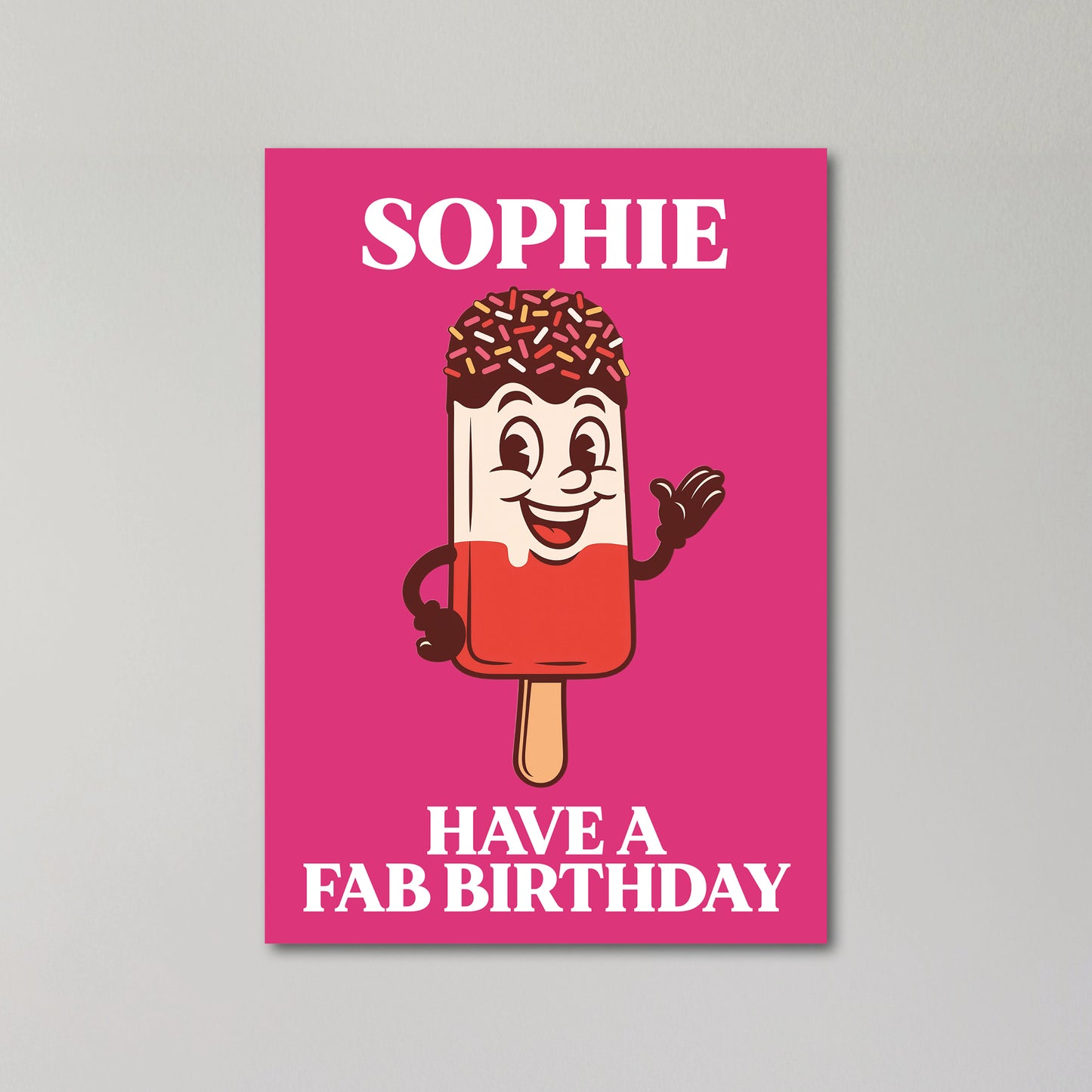 Fab Ice Lolly Personalised Birthday Card United Kingdom