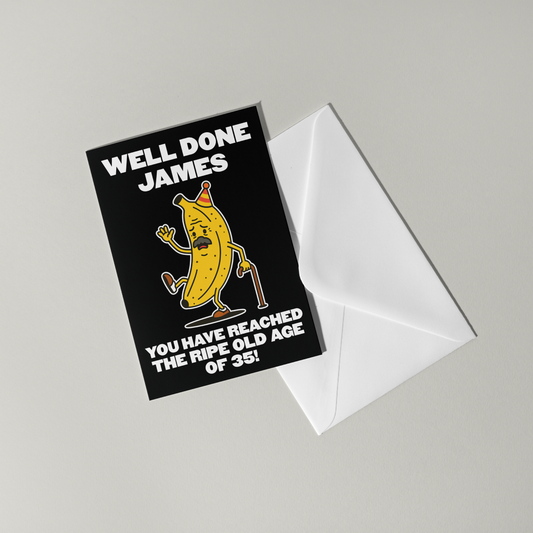 Funny Banana Personalised Birthday Card