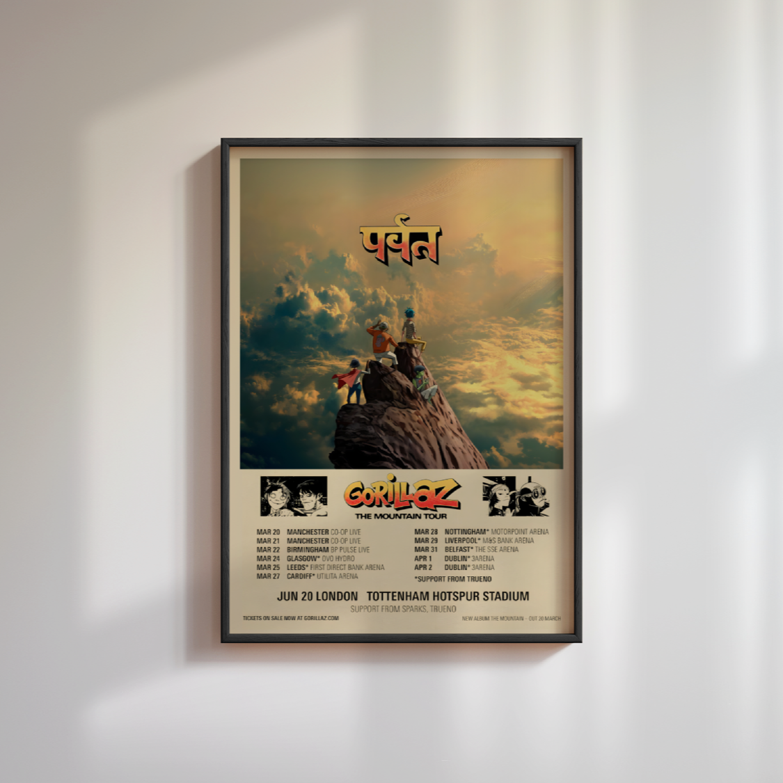 Gorillaz The Mountain Tour Poster 2026 – Fly Prints LTD