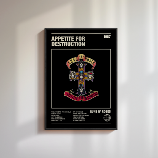 Guns N' Roses Appetite For Destruction Album Poster