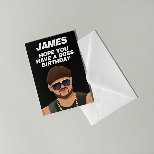 Ibiza Final Boss Personalised Birthday Card