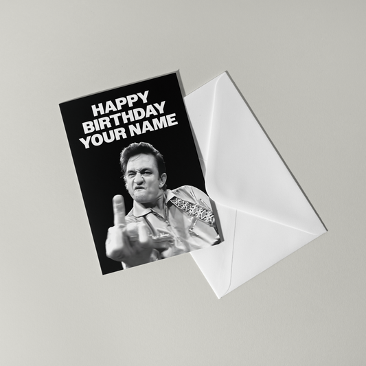 Johnny Cash Personalised Birthday Card