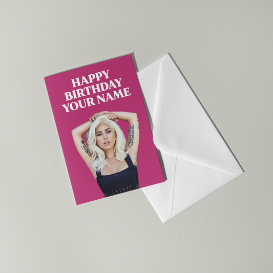 Lady Gaga Personalised Birthday Card