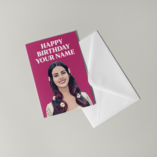 Lana Del Rey Personalised Birthday Card