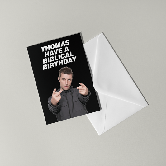 Liam Gallagher Personalised Birthday Card