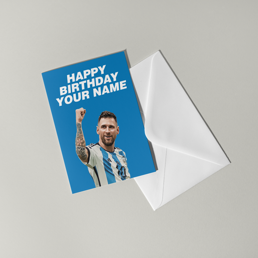 Lionel Messi Personalised Birthday Card
