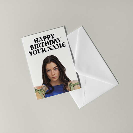 Lorde Personalised Birthday Card