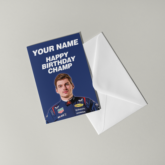 Max Verstappen Personalised Birthday Card