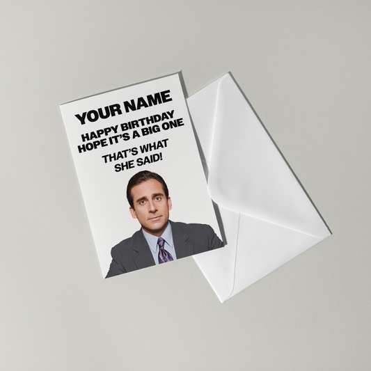 Michael Scott The Office Personalised Birthday Card