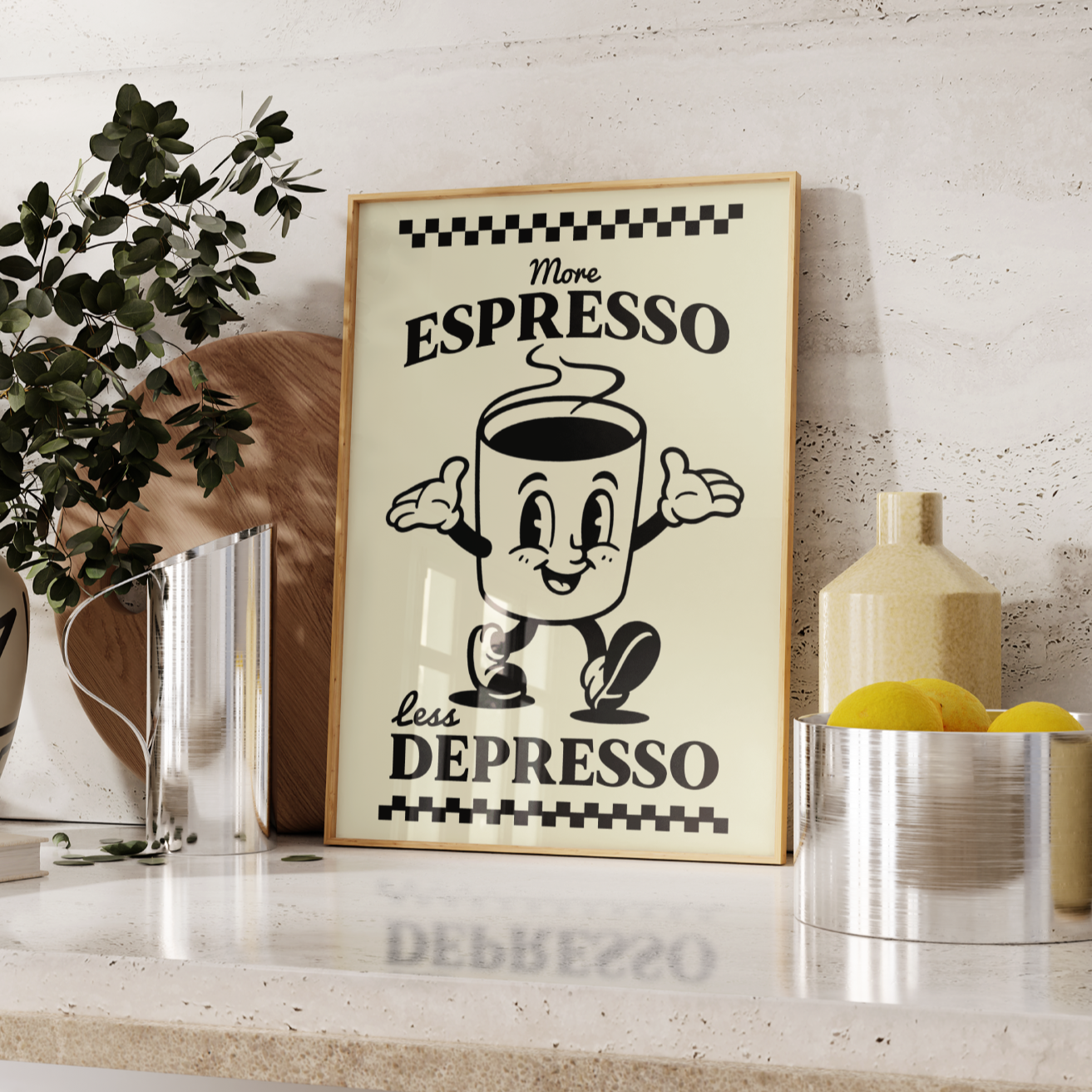 More Espresso Less Depresso Coffee Print