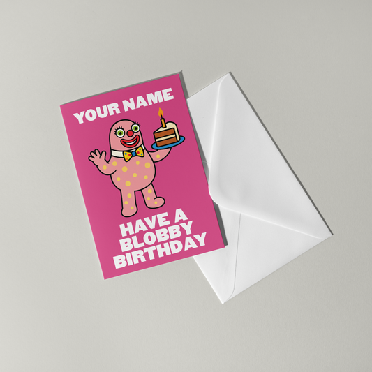 Mr Blobby Personalised Birthday Card