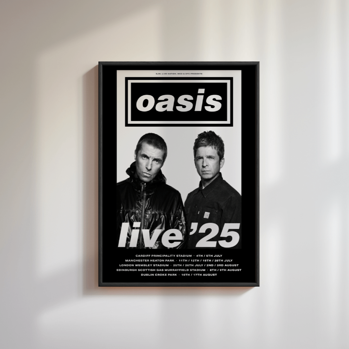 Oasis 2025 Tour Poster – Fly Prints LTD Oasis 2025 Tour Poster – Fly Prints LTD