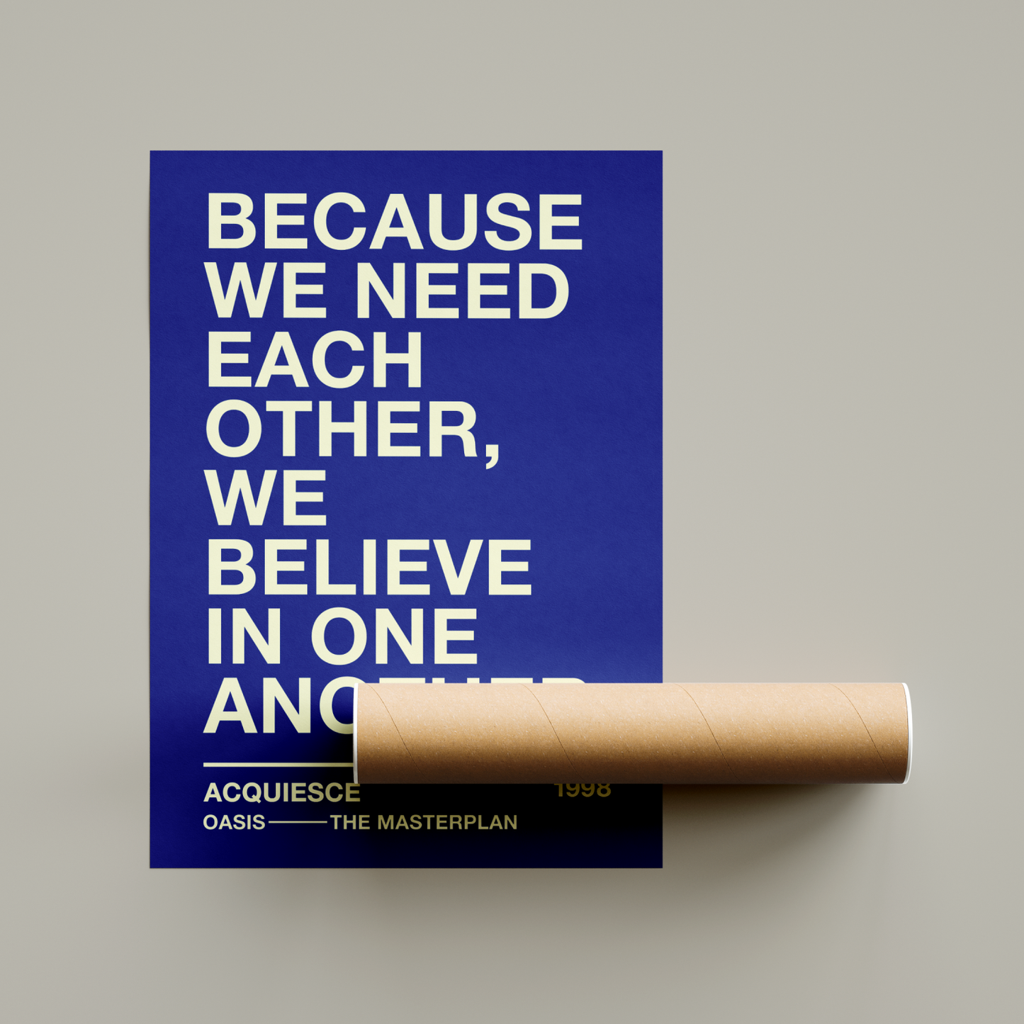 Oasis Acquiesce Lyrics Poster United Kingdom