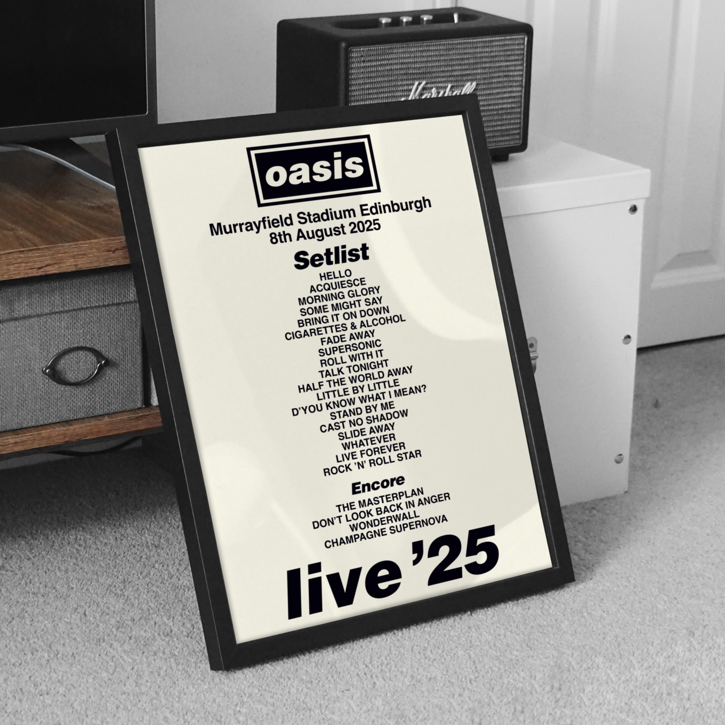 Oasis Murrayfield Stadium Edinburgh Setlist UK