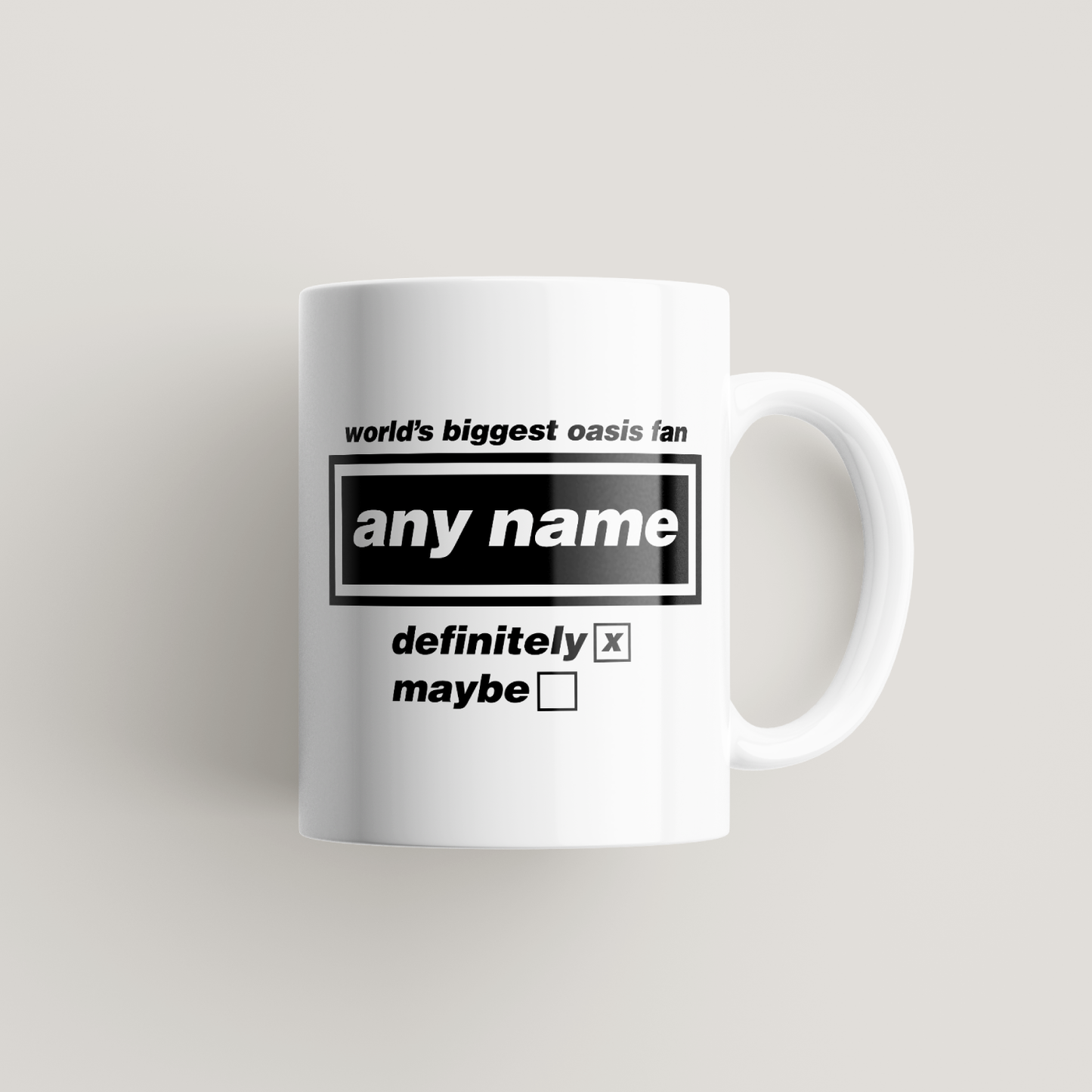 Oasis Personalised Mug UK