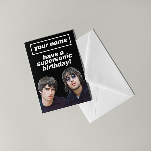 Oasis Supersonic Personalised Birthday Card