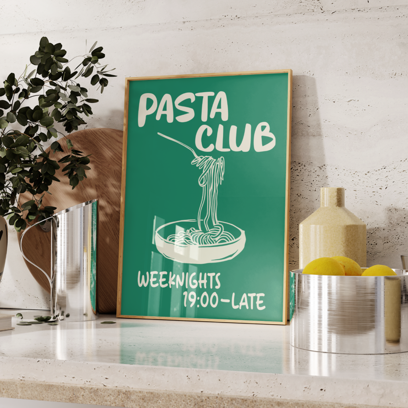 Pasta Club Kitchen Poster UK