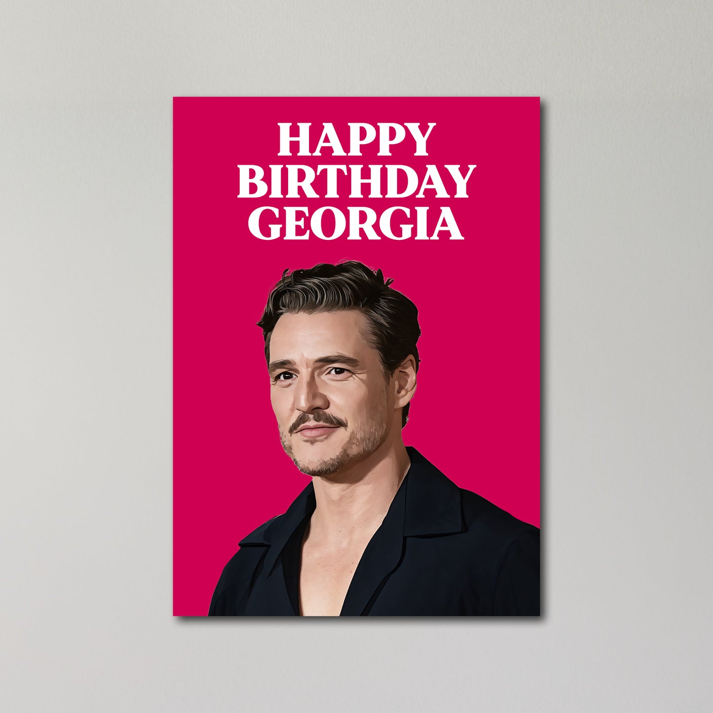 Pedro Pascal Personalised Birthday Card United Kingdom