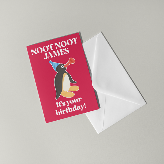 Pingu Personalised Birthday Card