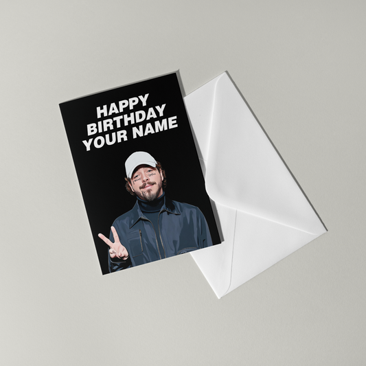 Post Malone Personalised Birthday Card
