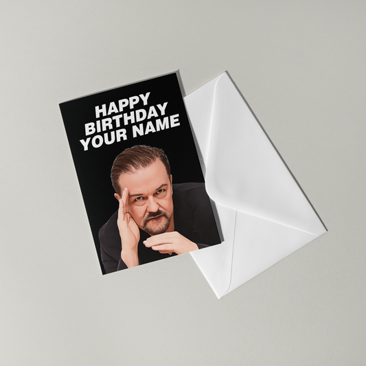 Ricky Gervais Personalised Birthday Card
