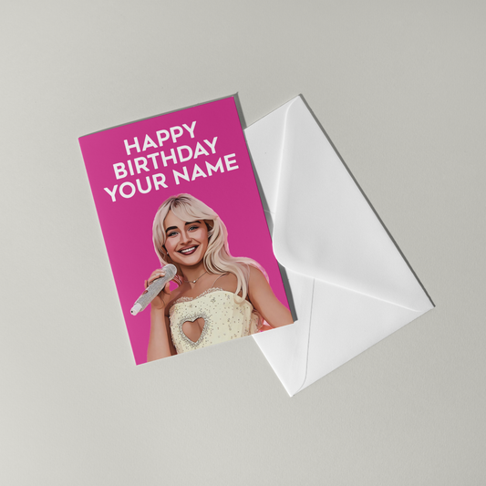 Sabrina Carpenter Personalised Birthday Card