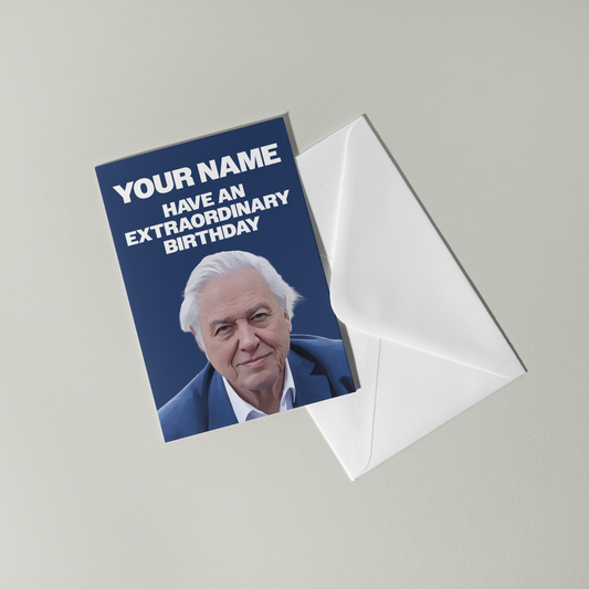 Sir David Attenborough Personalised Birthday Card