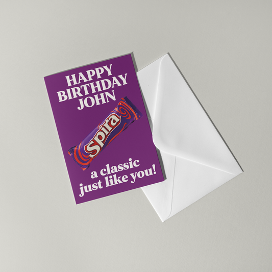 Spira Chocolate Personalised Birthday Card