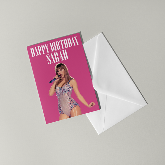 Taylor Swift Personalised Birthday Card