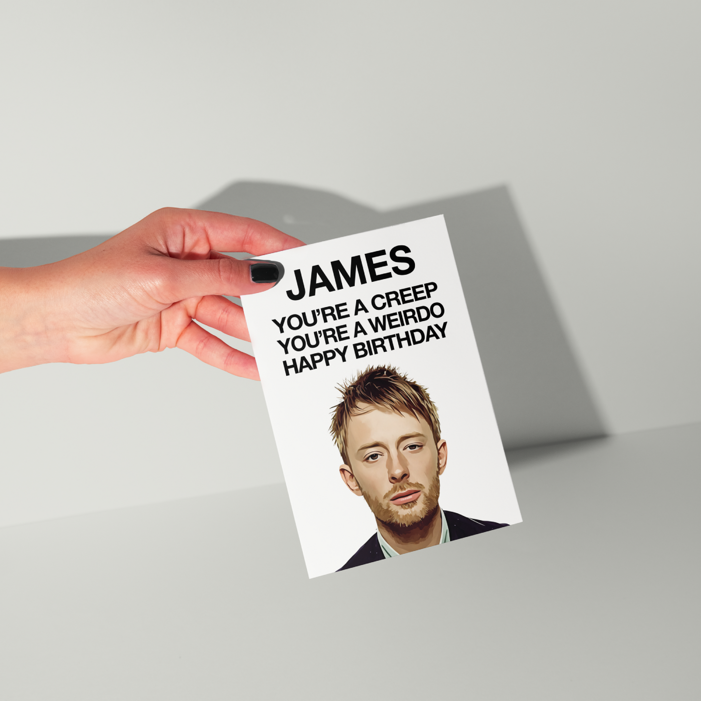 Thom Yorke Radiohead Personalised Birthday Card UK