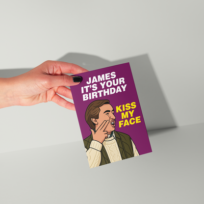 Alan Partridge Kiss My Face Personalised Birthday Card United Kingdom