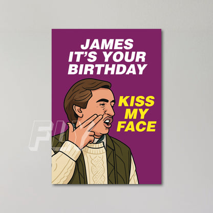 Alan Partridge Kiss My Face Personalised Birthday Card UK