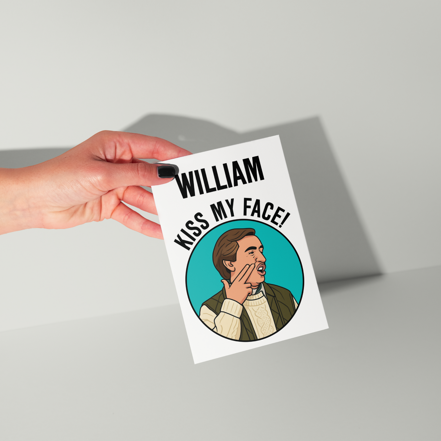 Alan Partridge Kiss My Face Personalised Greeting Card UK
