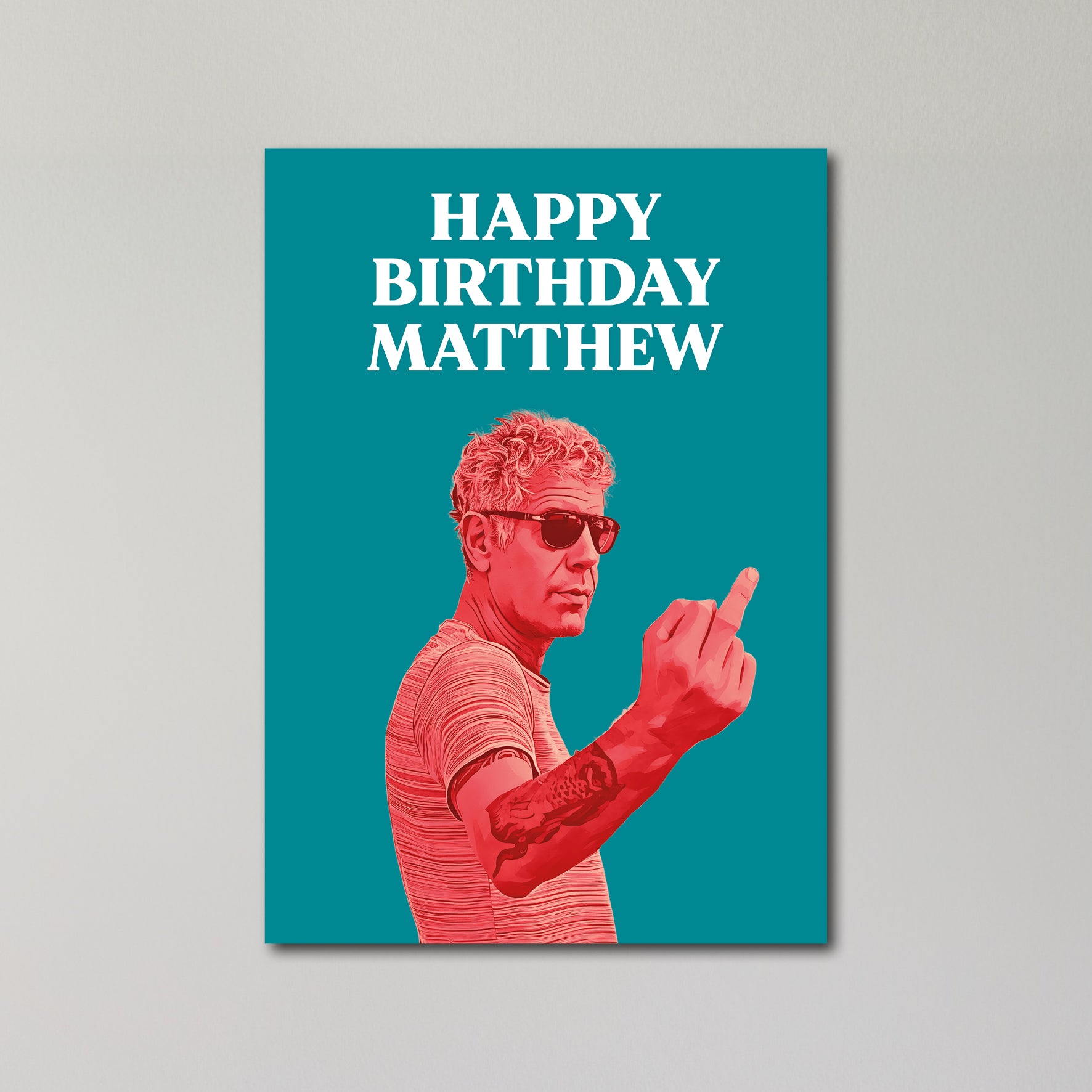 Anthony Bourdain Personalised Birthday Card A5