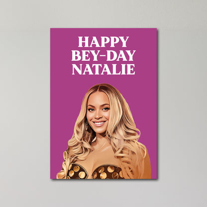 Beyonce Personalised Birthday Card A5