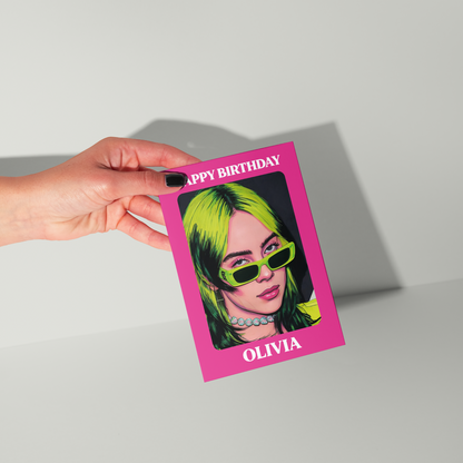 Billie Eilish Personalised Birthday Card UK