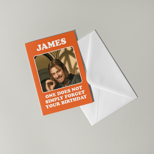 Boromir Lord Of The Rings Personalised Birthday Card