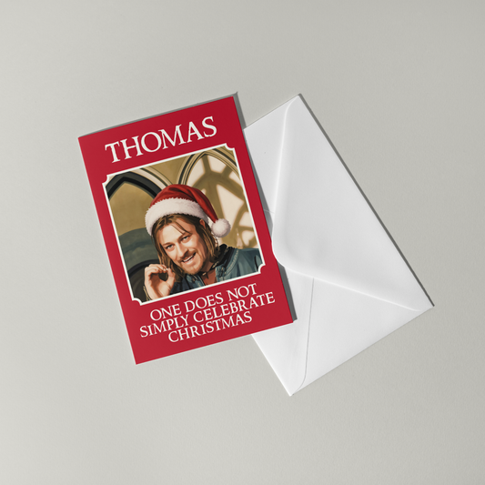 Boromir Lord Of The Rings Personalised Christmas Card