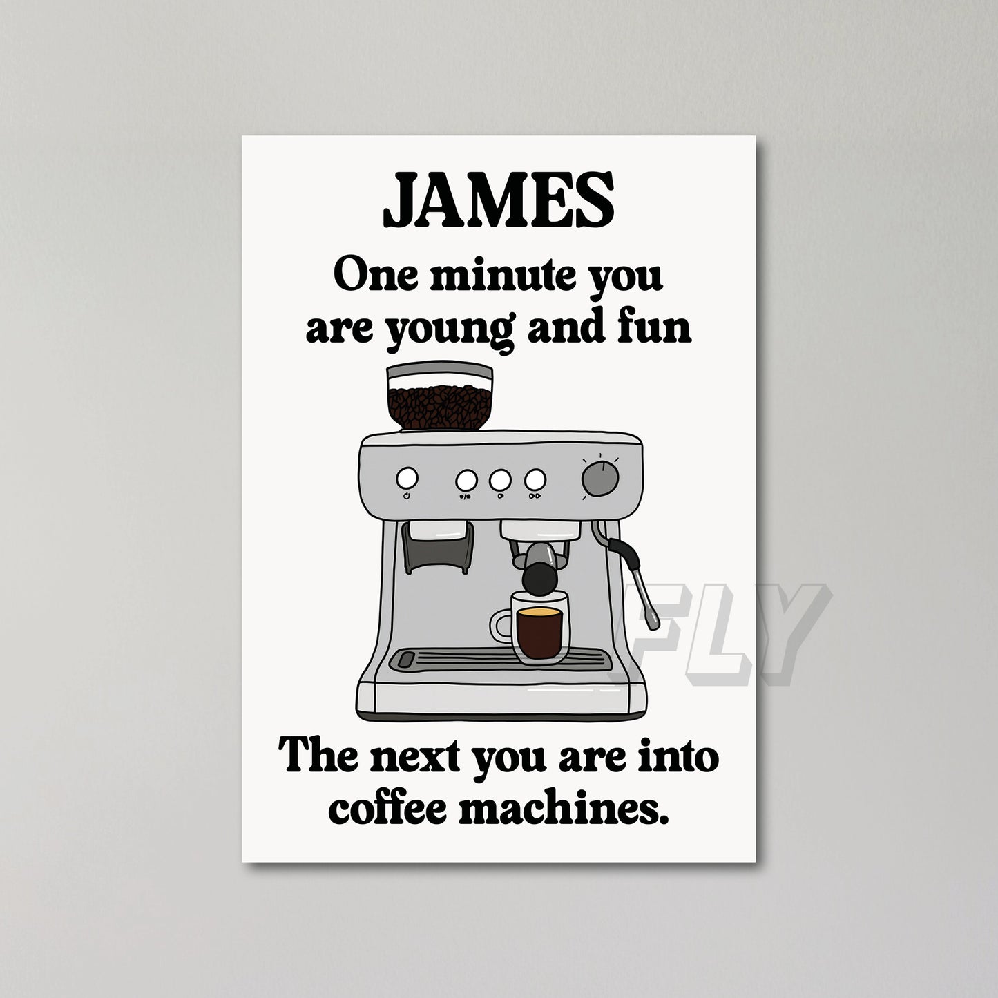 Coffee Machine Personalised Birthday Card United Kingdom