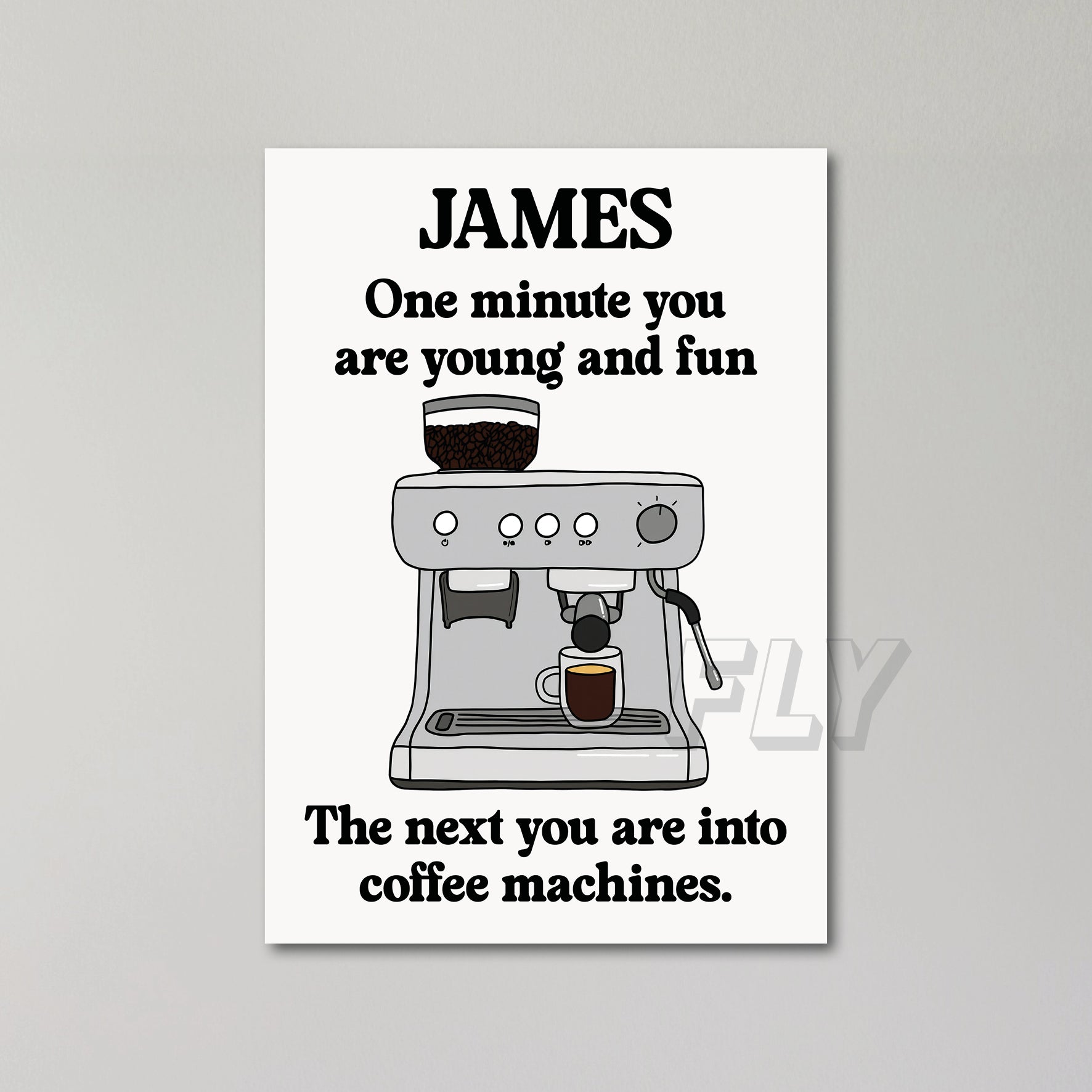 Coffee Machine Personalised Birthday Card United Kingdom