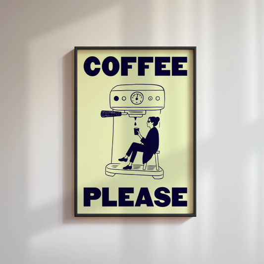 Coffee Please Kitchen Poster